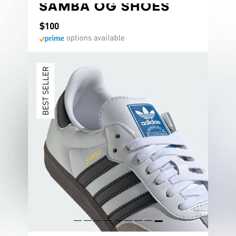 Adidas White and Black Sambas